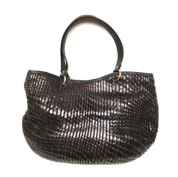 Cole Haan leather openweave tote/shoulder hobo bag - Picture 4 of 14